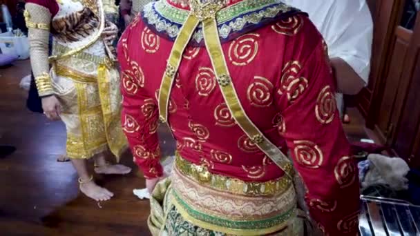タイの芸術文化 マスクされたカロンで踊る 文学ラマヤナ タイ文化コノン ヴィンテージスタイル — ストック動画