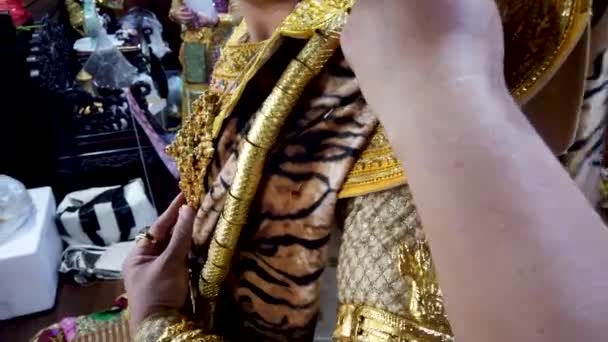 Art Culture Thailand Dancing Masked Khon Literature Ramayana Thailand Culture — Stock Video