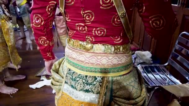 Культура Искусства Таиланда Танцы Маске Кхон Литературе Ramayana Таиланд Культуры — стоковое видео
