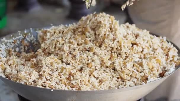 Krayasart Různými Příchutěmi Lepkavý Dezert Thajský Dezert Rýže Ořechů Sezamu — Stock video