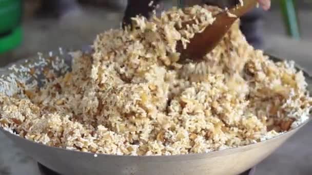 Krayasart Różnych Smakach Lepki Deser Tajski Deser Wykonany Ryżu Orzechów — Wideo stockowe