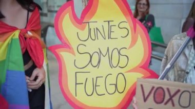 Granada, İspanya - 28 Haziran 2022 LGBT gurur günü. Topluluk için hak iddia etme