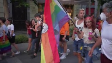 Granada, İspanya - 28 Haziran 2022 LGBT gurur günü. Topluluk için hak iddia etme