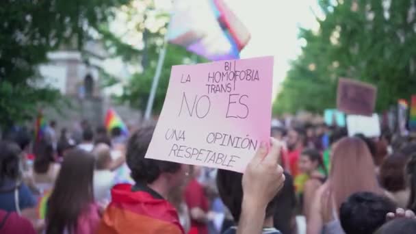 Granada España Junio 2022 Día Del Orgullo Lgbt Reclamación Derechos — Vídeo de stock