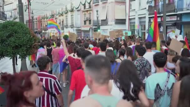 Granada Spain June 2022 Lgbt Pride Day Claim Rights Collective — Stock Video