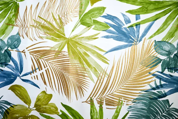 Hand drawn watercolor tropical plants background. Exotic palm leaves, jungle tree. Perfect for fabric design. Aloha art