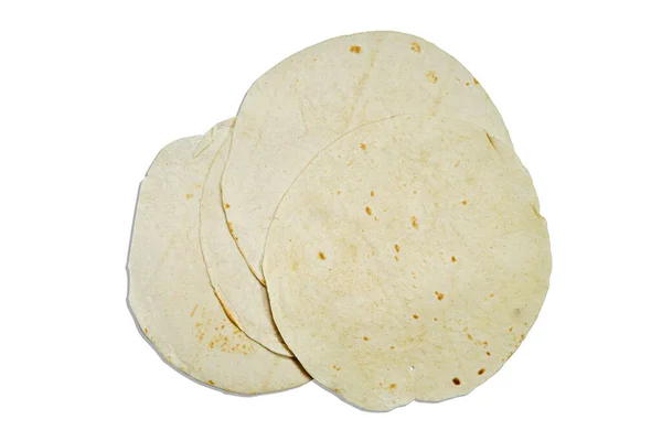 Plain Tortilla Wrap Isolated White Background — Stock Photo, Image