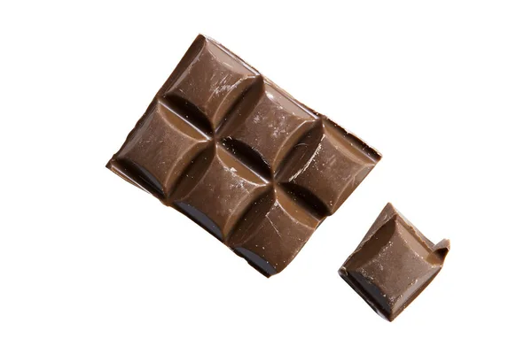 Barra Chocolate Con Leche Aislada Sobre Fondo Blanco Desde Vista —  Fotos de Stock