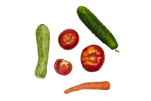 Sammlung Von Gemüse Isoliert Auf Weißem Hintergrund — Stockfoto