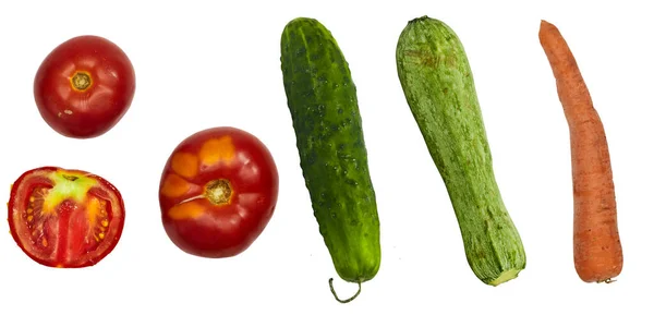 Kolekce Zeleniny Izolované Bílém Pozadí — Stock fotografie
