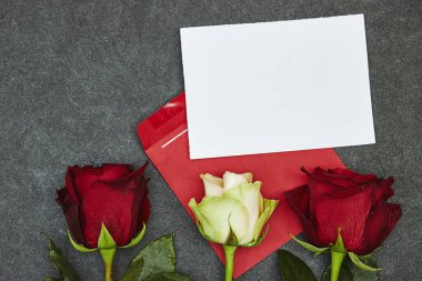Sevgililer günü kartı boş güzel güller.