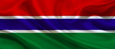 Gambiya ulusal bayrağı sallanıyor