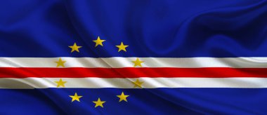 Cape Verde Ulusal Bayrak Tekstil Kumaşı Dalgalanıyor