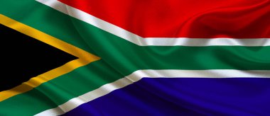 Güney Afrika ulusal bayrağını sallayan tekstil kumaşı