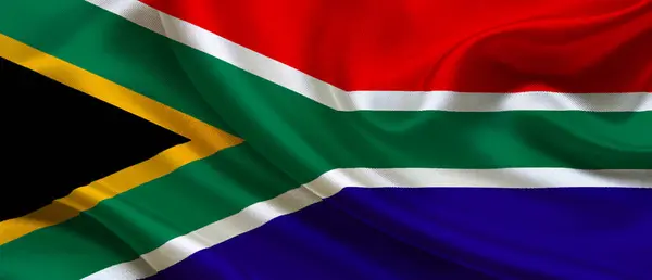 South Africa national flag textile fabric waving