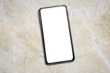 Beyaz boş ekranlı mobil akıllı telefon 
