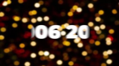 Kaydırma numarası 2005-2025. Animasyon 2025 Bokeh arkaplanlı yeni yıl kutlaması