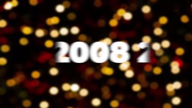 Kaydırma numarası 2007 'den 2026' ya. Animasyon 2026 Bokeh arkaplanlı yeni yıl kutlaması