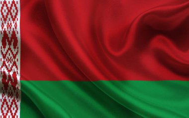 Kumaş Dokusunda Süslü Ulusal Belarus Bayrağı