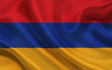 Kırmızı, mavi ve sarıdan oluşan Ermeni bayrağının yakın çekimleri ulusal gururu sembolize ediyor.