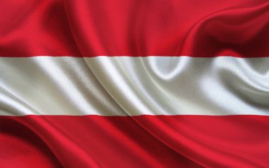 Avusturya Bayrak Kumaşının Ayrıntıları ve Dokusunu Gösteren Yakın Çekimi