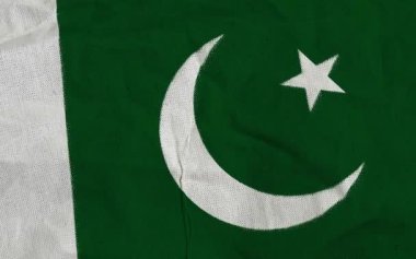 Hilal ve Yıldız Sembollü Pakistan Ulusal Bayrağının Yakın Çekimi