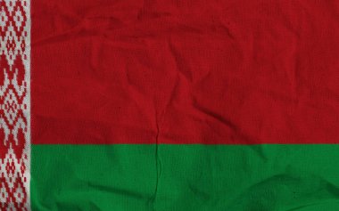 Kumaş Dokusunda Süslü Ulusal Belarus Bayrağı