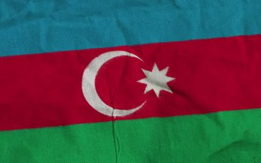 Kalıplı Azerbaycan Ulusal Bayrağı Hilal ve Yıldız Sembolleri