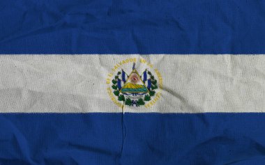 Canlı Renkleri ve Detaylı Arma Armalı El Salvador Bayrağı