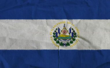 Canlı Renkleri ve Detaylı Arma Armalı El Salvador Bayrağı