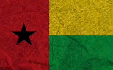Kalıplı Kumaş Arkaplanda Gine-Bissau Bayrağı