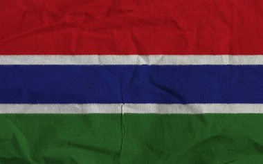 Gambiya Bayrağı Ulusal Sembolü Kırmızı, Mavi, Yeşil ve Beyaz Çizgili Gambiya Gururu