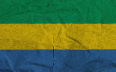 Yeşil sarı ve mavi yatay çizgili Gabon bayrağı.