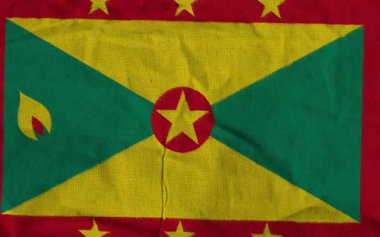 Grenada 'nın buruşuk ulusal bayrağı
