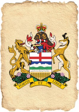 Kanada eyaletlerinin parşömen üzerinde paltosu. Yüksek kalitede. Yüksek kalite fotoğraf