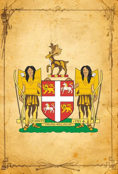 Kanada Tartományok Címerét Pergamenen Kiváló Minőségben Kiváló Minőségű Fénykép — Stock Fotó