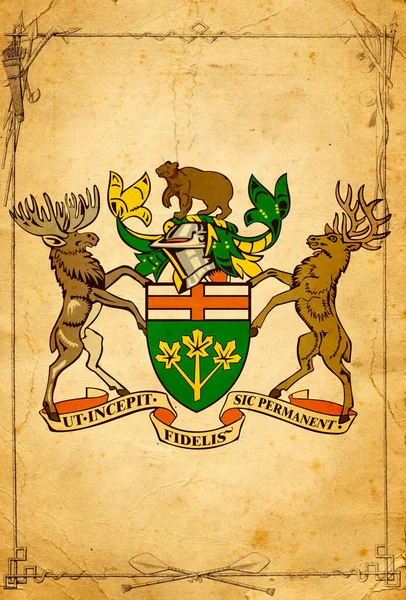 Vapensköld Kanadas Provinser Pergament Hög Kvalitet Högkvalitativt Foto — Stockfoto