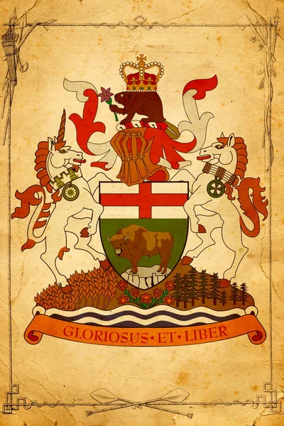 Escudo Armas Las Provincias Canadá Pergamino Alta Calidad Foto Alta —  Fotos de Stock