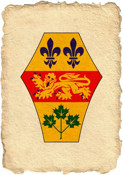 Manteau Des Provinces Canada Sur Parchemin Haute Qualité Photo Haute — Photo
