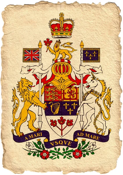 Coat Provinces Canada Parchment High Quality High Quality Photo — Stock Photo, Image