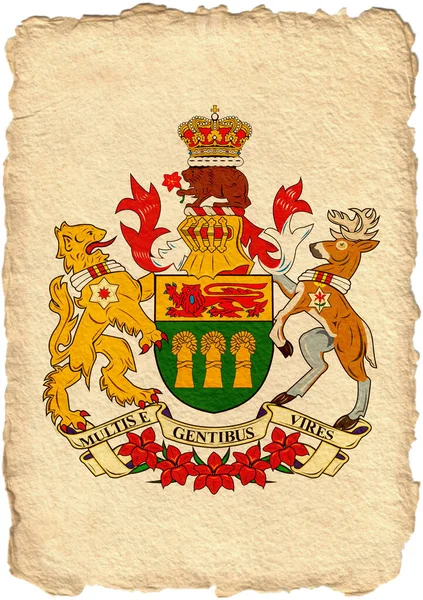 Brasão Das Províncias Canadá Pergaminho Alta Qualidade Foto Alta Qualidade — Fotografia de Stock