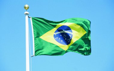 Brezilya. Ülkenin ulusal bayrağı. Yüksek kalitede. Yüksek kaliteli illüstrasyon