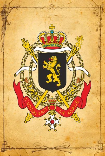Escudo Armas Del Reino Bélgica Una Potencia Soberana Europa Occidental — Foto de Stock