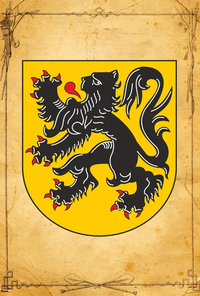 Belçika Krallığı Nın Arması Batı Avrupa Nın Egemen Bir Gücü — Stok fotoğraf