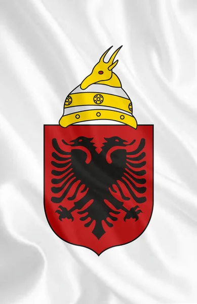 Republiken Albaniens Vapensköld Ett Land Sydöstra Europa Västra Balkan Högkvalitativt — Stockfoto