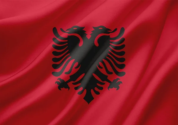 Drapeau République Albanie Est Pays Europe Sud Est Ouest Des — Photo