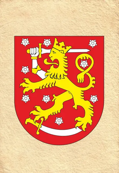 Герб Финляндской Республики Является Северной Страной Северной Европы Высокое Качество — стоковое фото