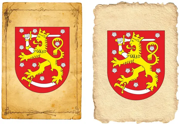Herb Republiki Finlandii Jest Północnym Krajem Europie Północnej Wysoka Jakość — Zdjęcie stockowe