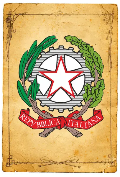 Герб Итальянской Республики Страна Европе Высокое Качество — стоковое фото