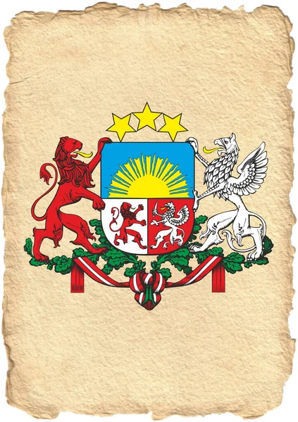 Letonya Cumhuriyeti Arması Avrupa Bir Ülkedir Yüksek Kalite — Stok fotoğraf